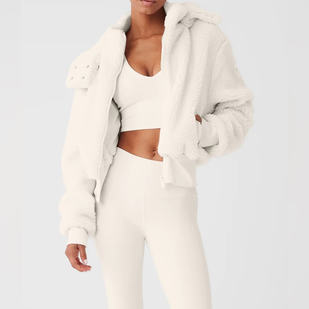 ALO YOGA FOXY SHERPA JACKET COAT size LARGE